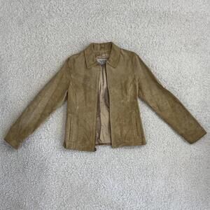 Vintage Wilson Leather Tan Genuine Leather Suede Jacket w/ Satin Lining (size S)